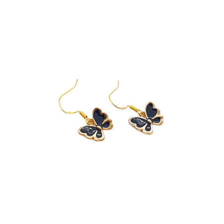 earrings metallic black butterflies1